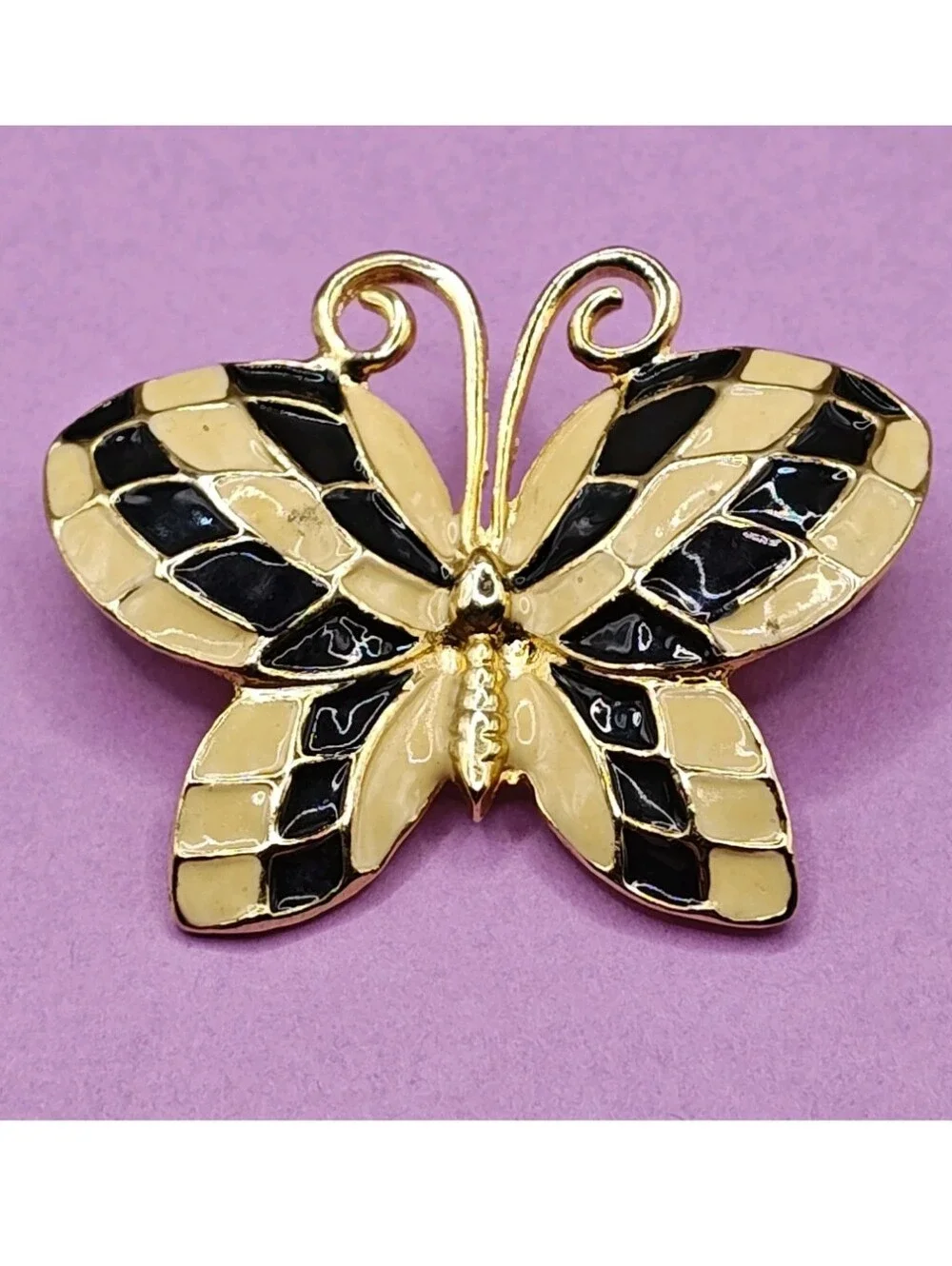 Vintage Closinne Enamel Butterfly Brooch 4 Whimisical Garden Fairy Cottage Boho